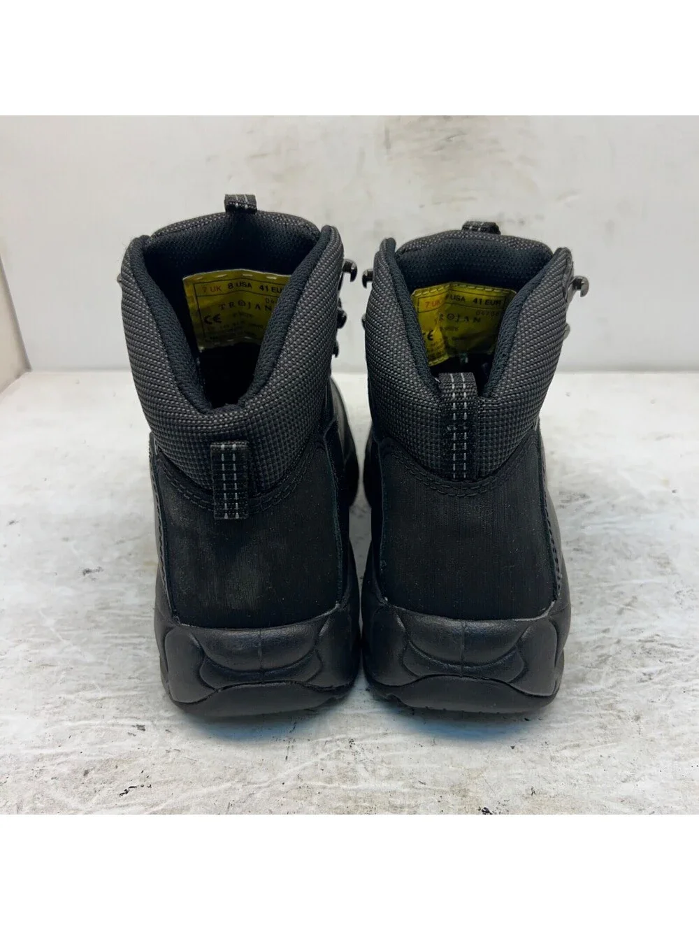 Trojan Men's Mid-Cut Safety Toe Plate Lace-Up WP Work Boots P9826 Black Size 8M
